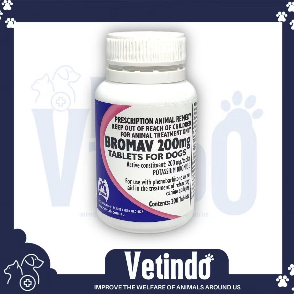 Bromav 200 mg Obat Epilepsi dan Kejang untuk Anjing pertablet