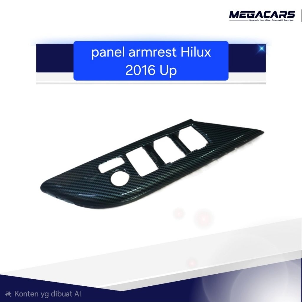 Megacars - Panel Armrest Pintu All New Hilux 2022-2025 Motif Carbon Glossy - Panel Saklar Pintu Hilu