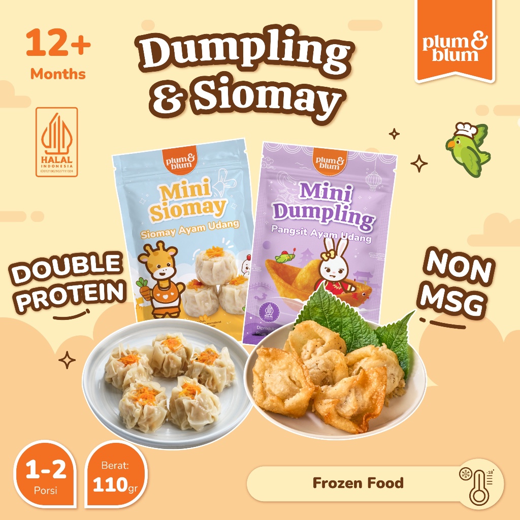 Plum & Blum Pangsit Ayam Siomay Ayam Baby Dumpling No MSG