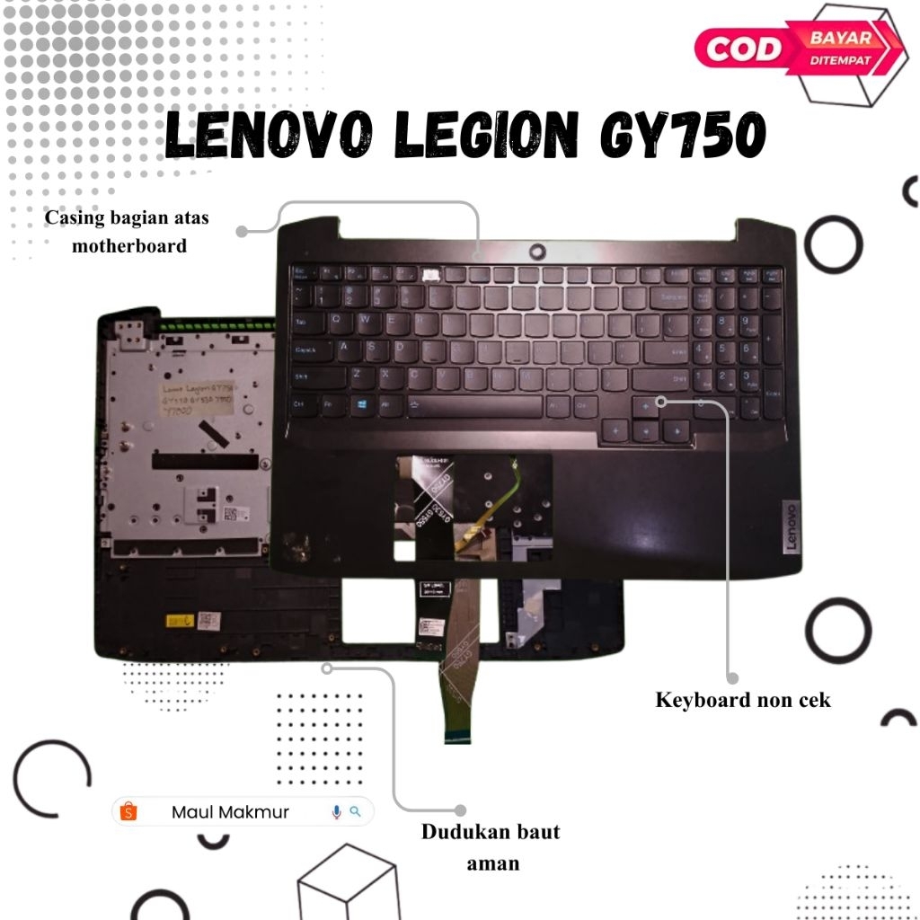 SECOND Casing Laptop Lenovo Legion Y530-15inch  | Case C Bagian Atas Motherboard Laptop