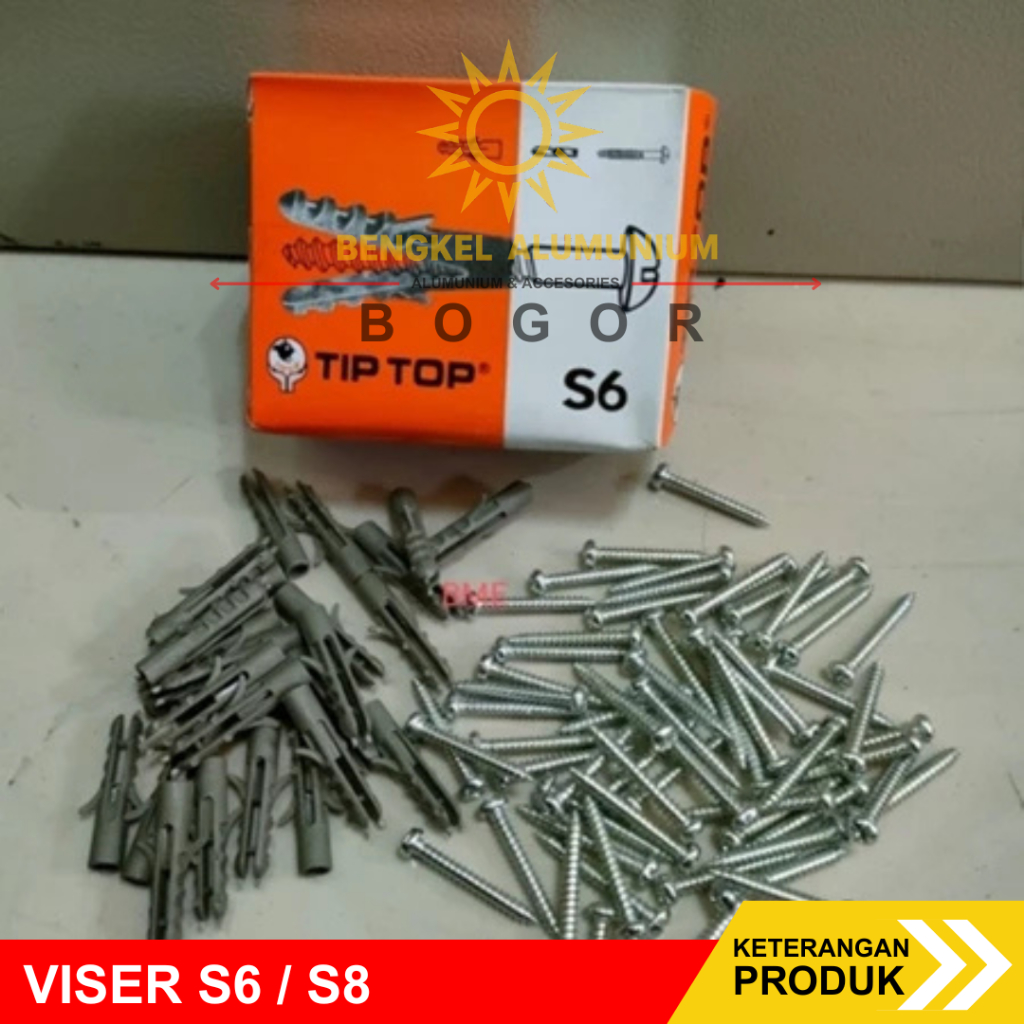 Pengencang Sekrup Viser Fisher Plastik Kuat Lentur S6 S8