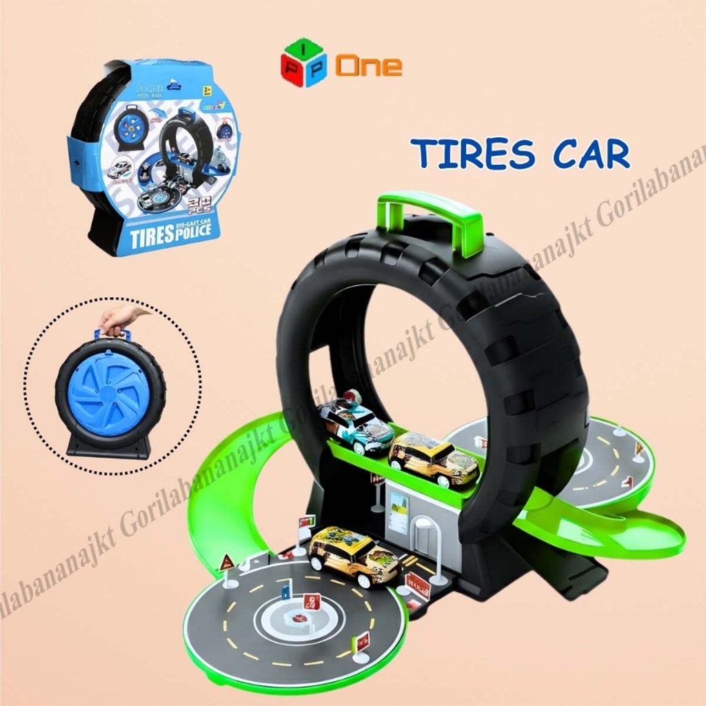 Mainan Anak Parking Lot For Storage Wheel Scene Police Dino Die-Cast Car