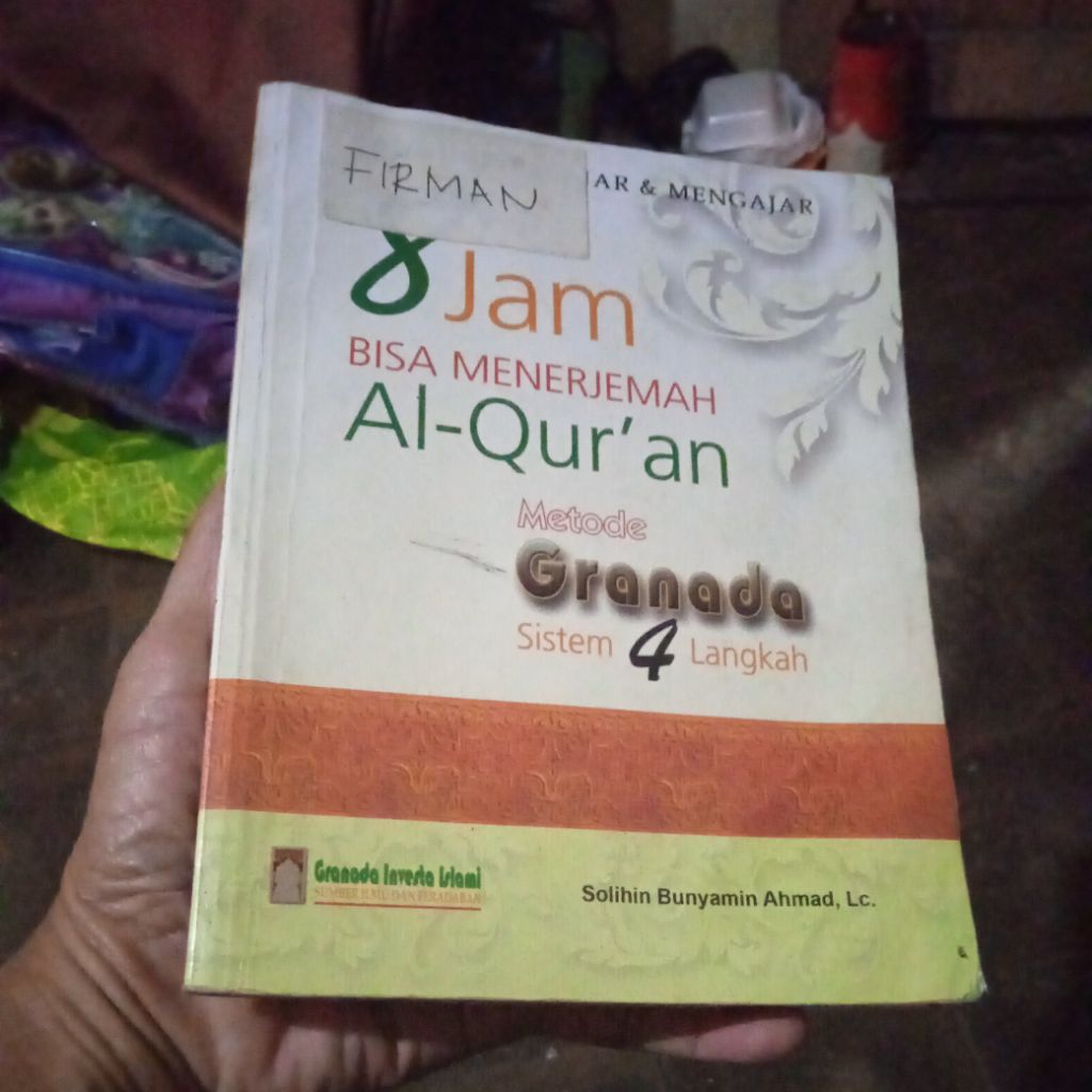 buku 8 Jam Bisa Menerjemah Al-Qur'an, metode Granada, sistem 4 Langkah, buku original