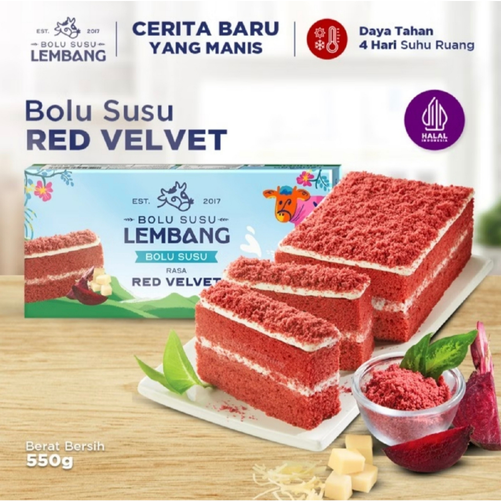Bolu Susu Lembang Red velvet Premium (Bisa ke luar kota,luar P.Jawa))