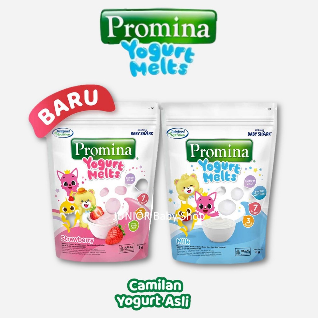 Promina Yogurt Melts 8gr Cemilan Bayi 1+ Tahun Yogurt Asli Probiotik Alami