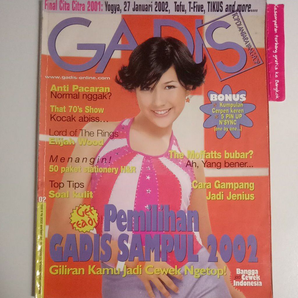 Majalah Gadis Tahun 2002 Cover Cantik Ida Richard Kevin (Finalis Gadsam'2001)