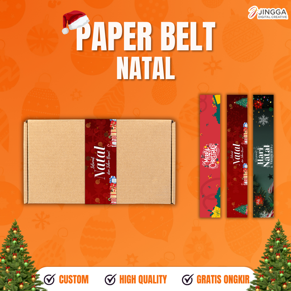 [READY STOCK 30PCS ] Stiker Belt | Stiker Gift hampers Natal | Paper Belt Natal | Christmas