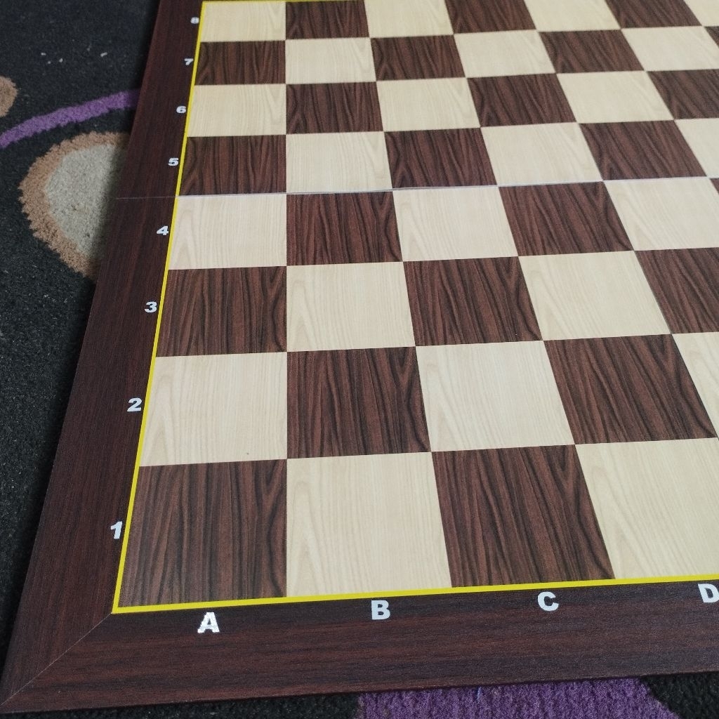 papan catur premium lipat 4 motif serat kayu