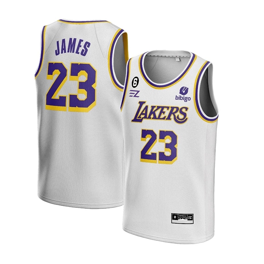 [ORIGINAL] Jersey Lebron James LA Lakers #23 PUTIH - Swingman Bola Basket  Baju Kaos T-Shirt Tshirt 