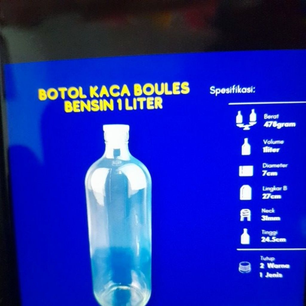 Botol Kaca 1 Liter - Tahan Panas, Tutup Karet, Desain Bening