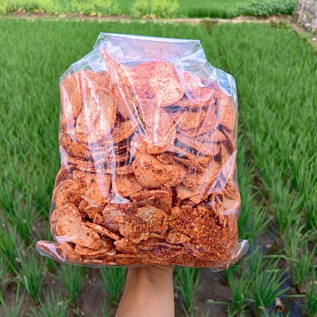 1Kg Basreng Koin Pedas Daun Jeruk /basreng coin 1kg / basreng bulat pedas / bakso goreng kering /  k