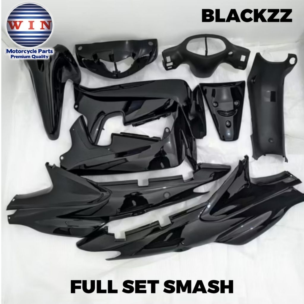 Cover Body Full Set Smash 110 Karbu Lama 2001 2002 2003 2004 2005 Hitam (KASAR & HALUS) ORIGINAL WIN