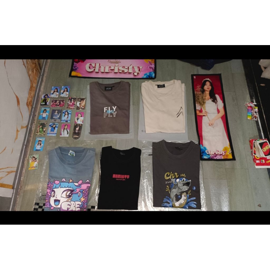 t-shirt ultah member jkt48 christy, t-shirt jkt48 X erigo christy dan freya, photocard dan handbanne