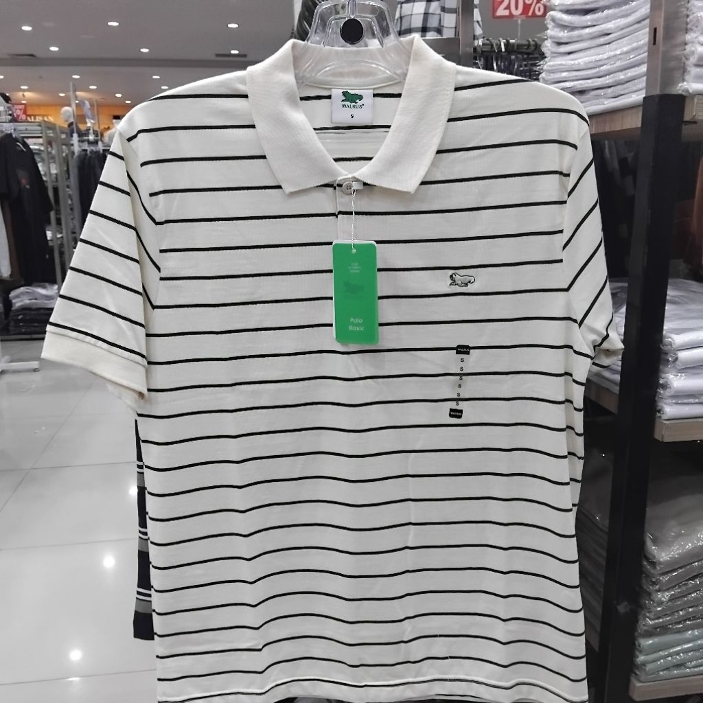 walrus kaos polo salur lengan pendek