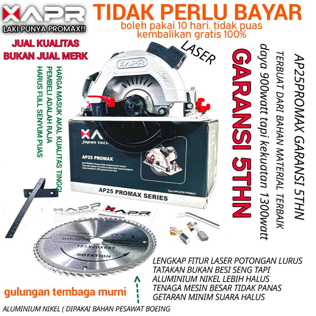 mesin gergaji kayu APR JAPAN A255 garansi resmi sirkel serkel circular saw triplek uciha transformer