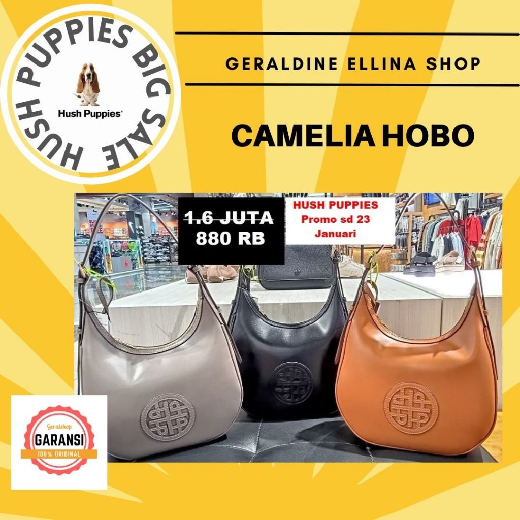 Tas tote bag Hush Puppies Wanita original sale seri CAMELIA HOBO