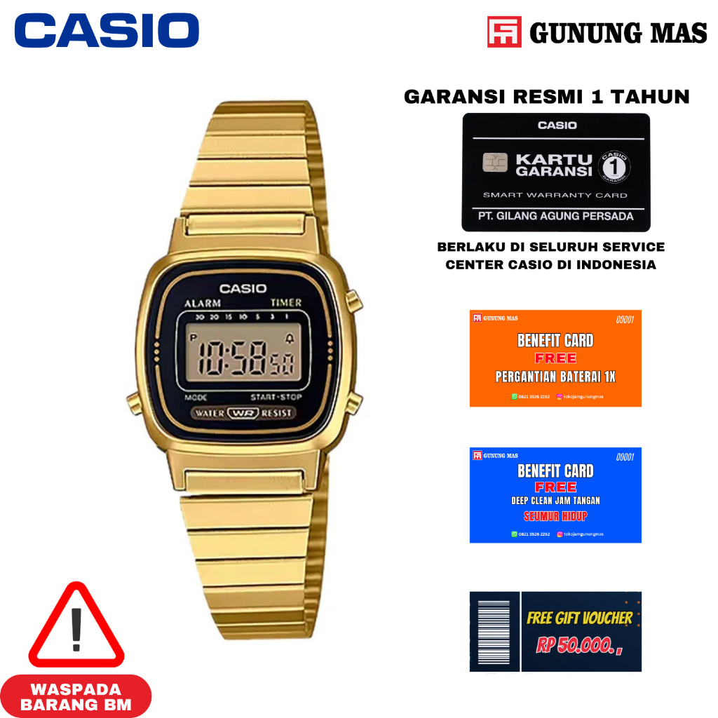 Casio Jam Tangan Wanita LA670WGA-1DF Jam Tangan Sport Wanita  100%  Original