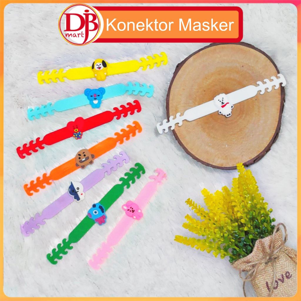 DJB - Konektor Hijab Masker / Konektor Hijab / Penyambung Masker Karet Motif Acak / Tali / Strap Kar