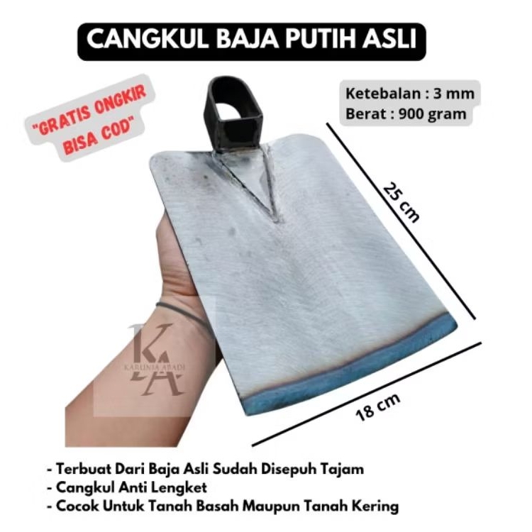 Cangkul Baja Putih Asli Anti Lengket - Pacul Baja Putih Anti Lengket Cangkul Pacul Murah Awet Anti L
