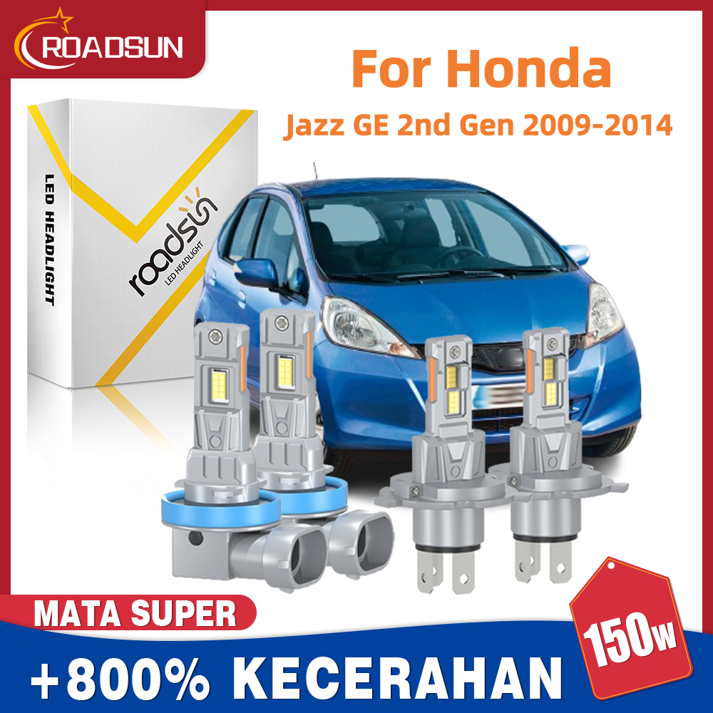 Cocok untuk Honda Jazz GE 2nd Gen 2009-2014  2Pcs Led Lampu Depan Mobil Bohlam Hi/Lo Beam Lampu Kabu