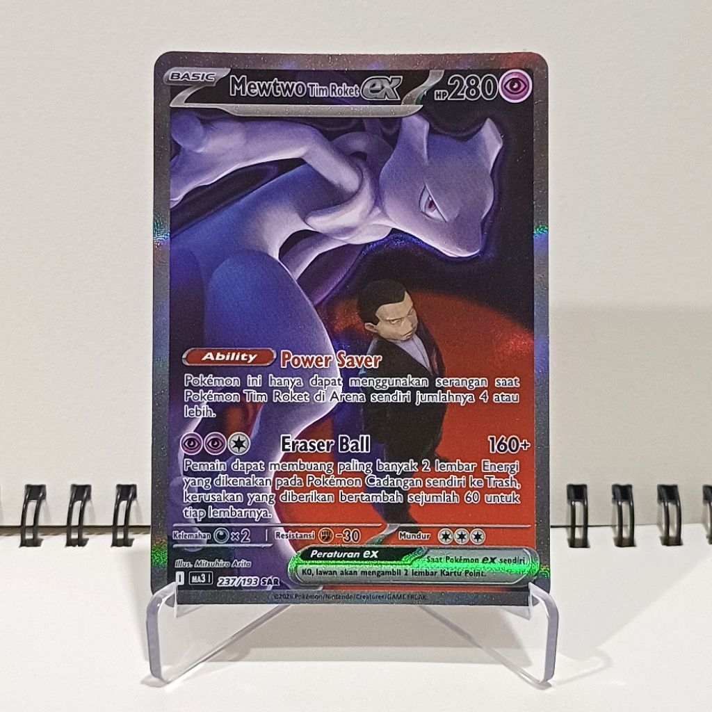 Mewtwo Tim Roket EX - Kartu Pokemon TCG Indonesia - Evolusi Mega Mega Impian EX MA3 | 237/193 | SAR 