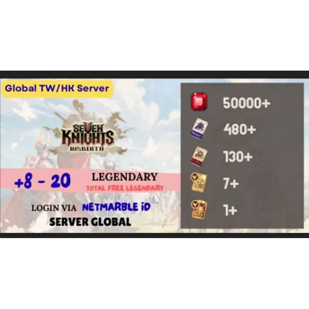 Akun Reroll Seven Knights The Re:BIRTH [Global] - 1