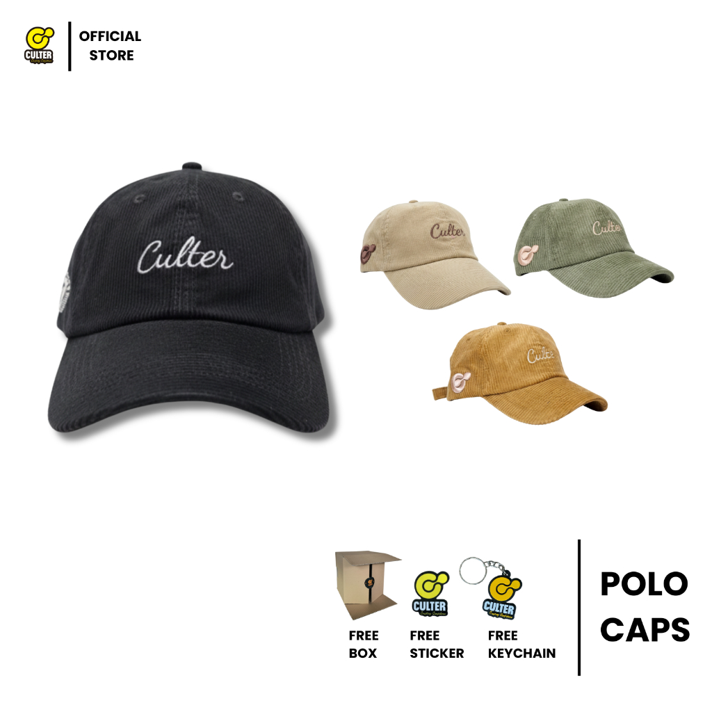 Topi Polo Caps Corduroy Bordir Premium