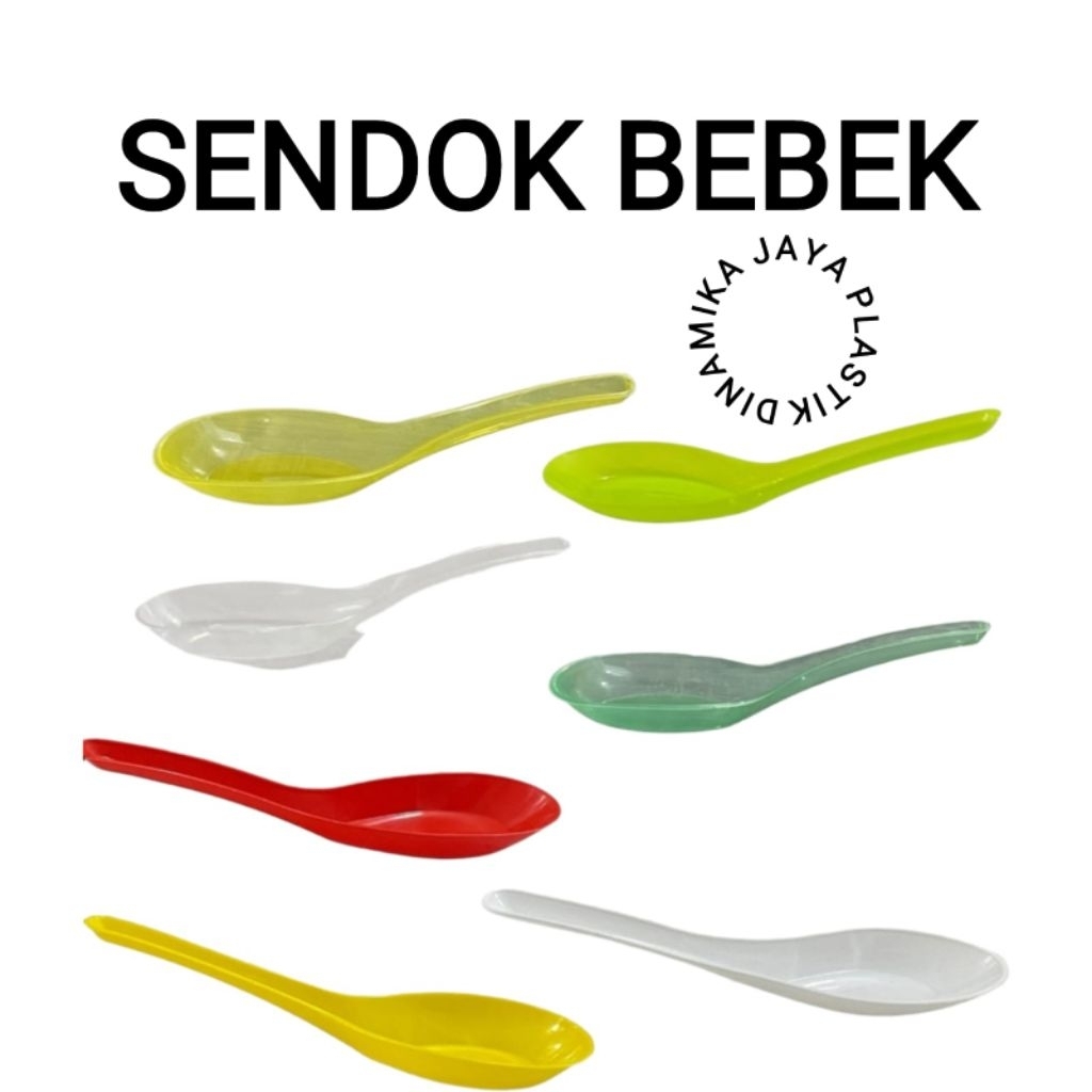 Sendok plastik bebek isi ±80pcs (kuning, hijau, putih)