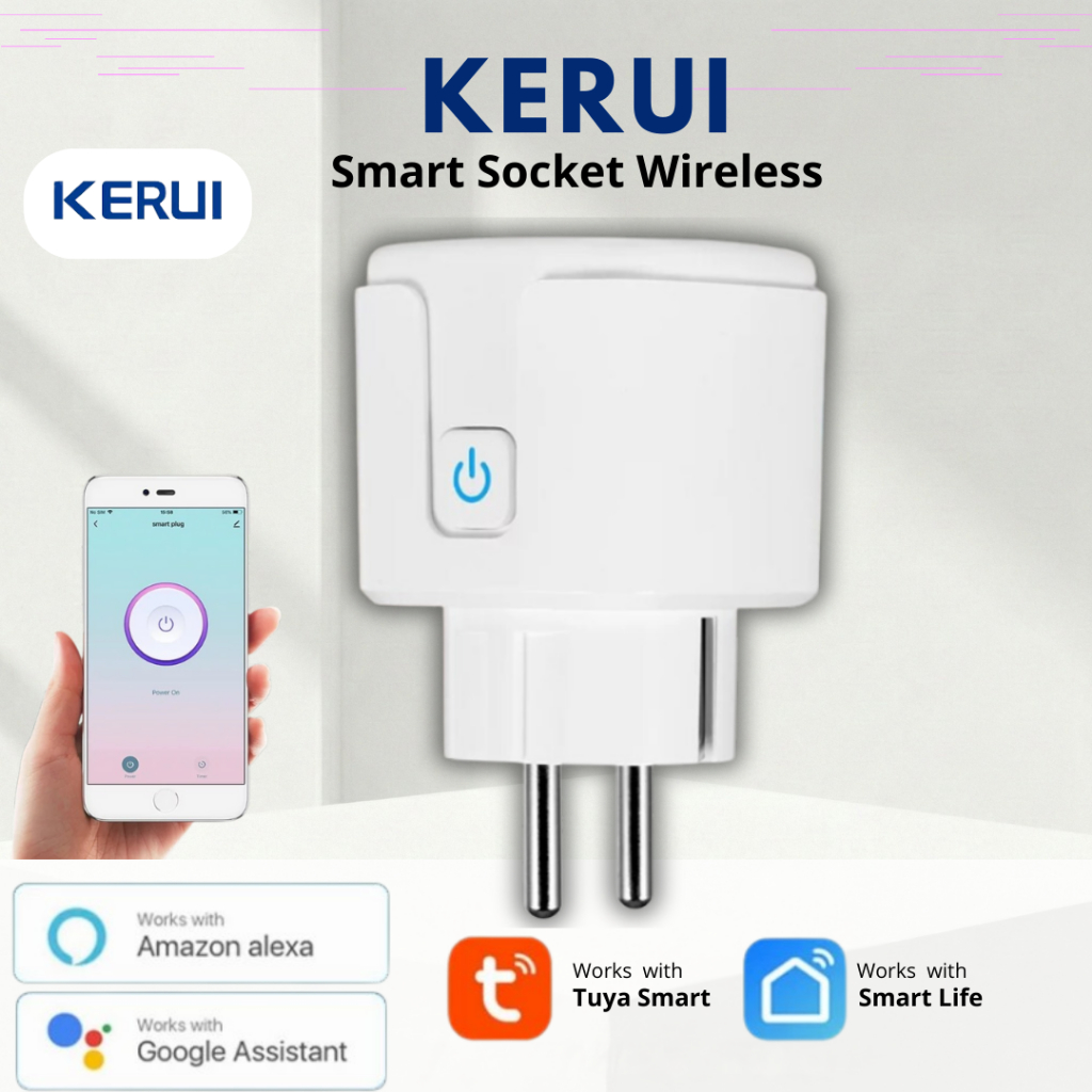 KERUI Smart Socket WiFi KERUI TUYA Wireless Colokan Stop Kontak Smart