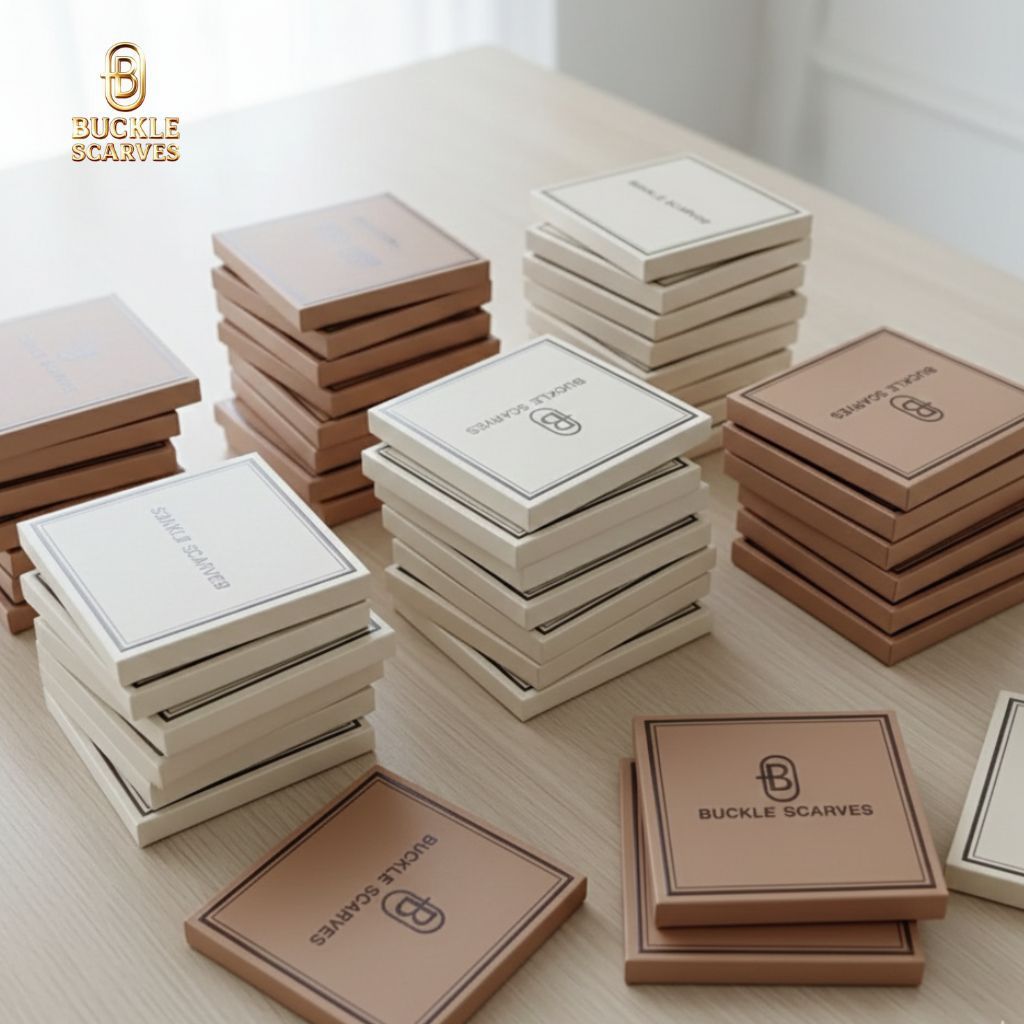 BUCKLE SCARVES - [GROSIR] BUCKLE SCARVES KEMASAN BOX SEGIEMPAT MOTIF KEMASAN BOX DIGITAL PRINTING BA
