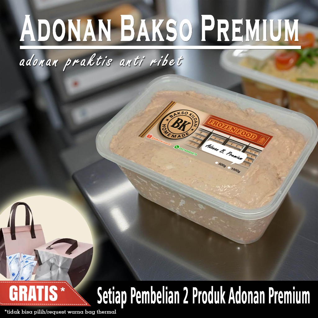 Adonan Bakso Sapi Premium, Adonan Bakso Sapi Asli, Bahan Olahan Bakso Enak @ 1kg