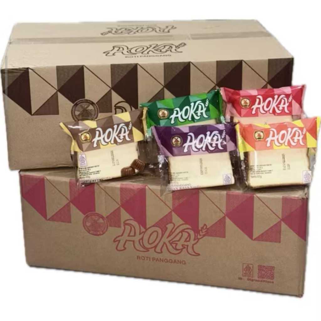 1 Karton Kardus Aoka Roti Panggang Isi 60 Pcs Rasa Mix Campur Variasi Rasa Terbaik