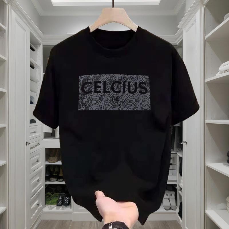 CELCIUS T-shirt Baju Kaos Pria DistroOriginal 100% Terbaru 2025 Hitam Katun24s Premium Lengan Pendek
