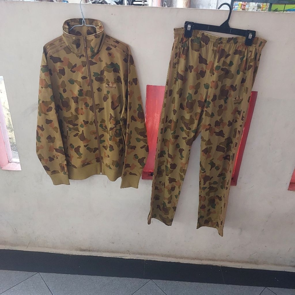 adidas camo tracktop and trackpant