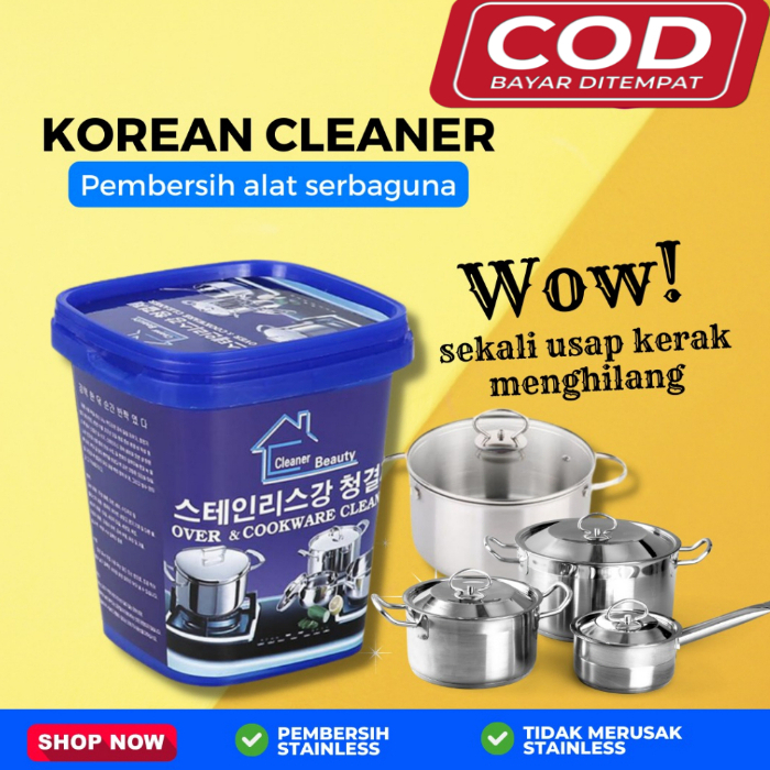 [ SUPER ] Korean Cleaner Beauty Cookware Pembersih Stainless Steel Panci Teflon Noda Gosong Kran Was