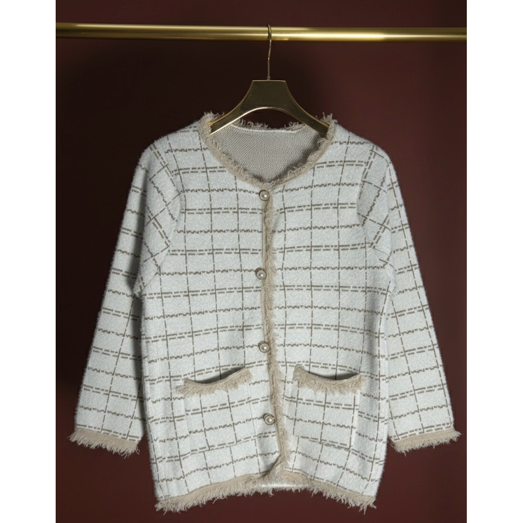 Blazer Wanita Elegan dengan Bahan Tweed Premium, Nyaman Dipakai | Blazer Wanita Korea | Cardigan Raj