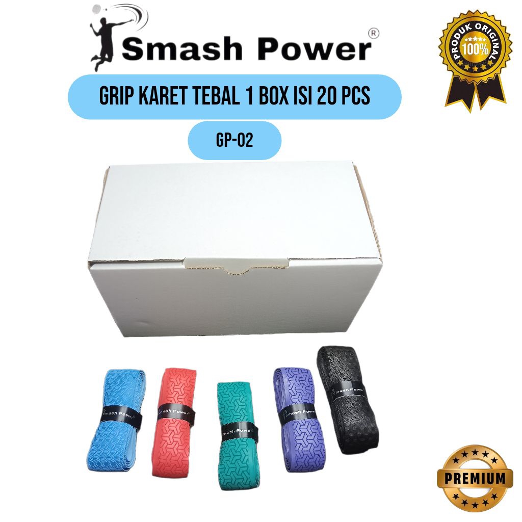 1 BOX GRIP KARET TEBAL BADMINTON SMASH POWER GP-02/GRIP RAKET BADMINTON/GRIP RAKET TENIS