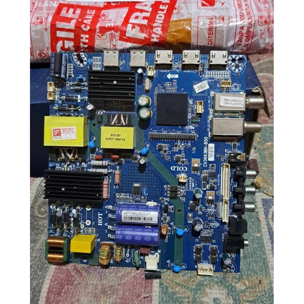 MB- mainboard mesin TV POLYTRON PLD 43TS153 / PLD 43S153