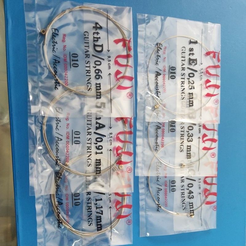 Senar Gitar Eceran Akustik Electric FUJI Set 010 No 1-3 Original Lokal Kualitas Mantul