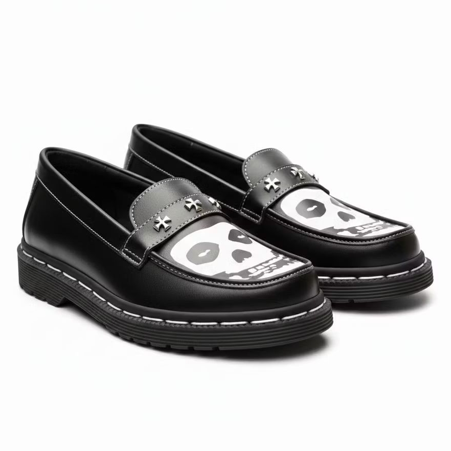 NYKRMN - Sepatu Docmart Loafers Misfits Spike Pria Skena Punk Casual