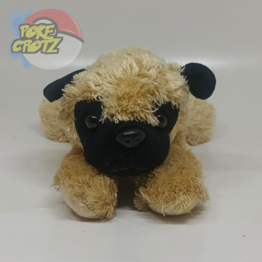 Boneka anjing pug kecil bulu melet aurora plush fluffy