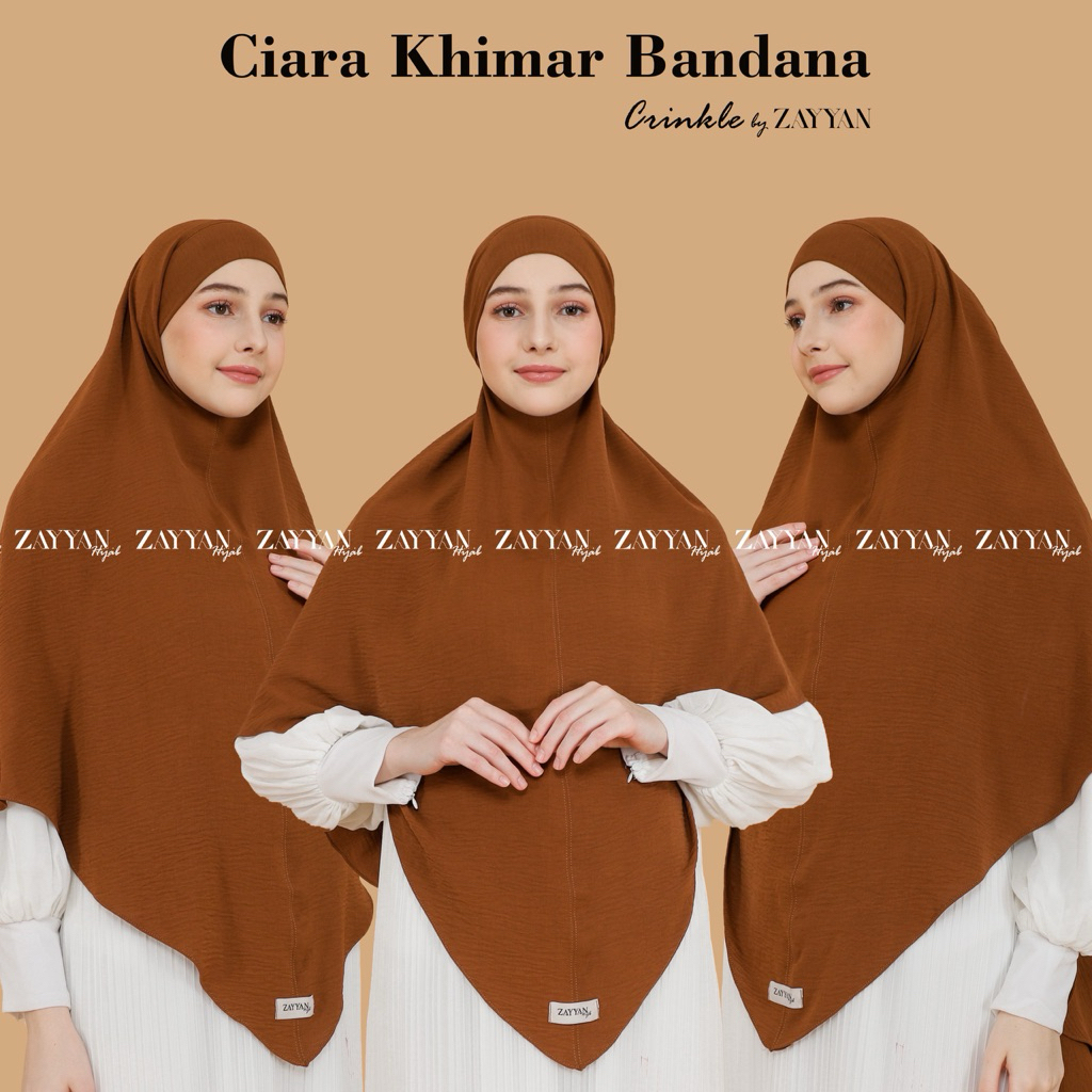 Ciara Khimar Bandana Khiban Crinkle Airflow 100x125cm Original Zayyan.hijab