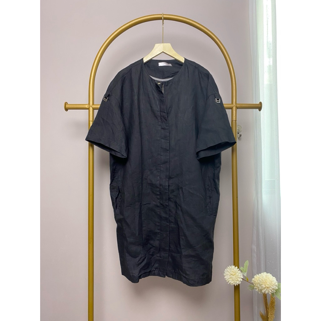 Preloved Blazer Jaket Jas Wanita Lengan Pendek Kekinian Korean Style Kantor Formal Hitam Black