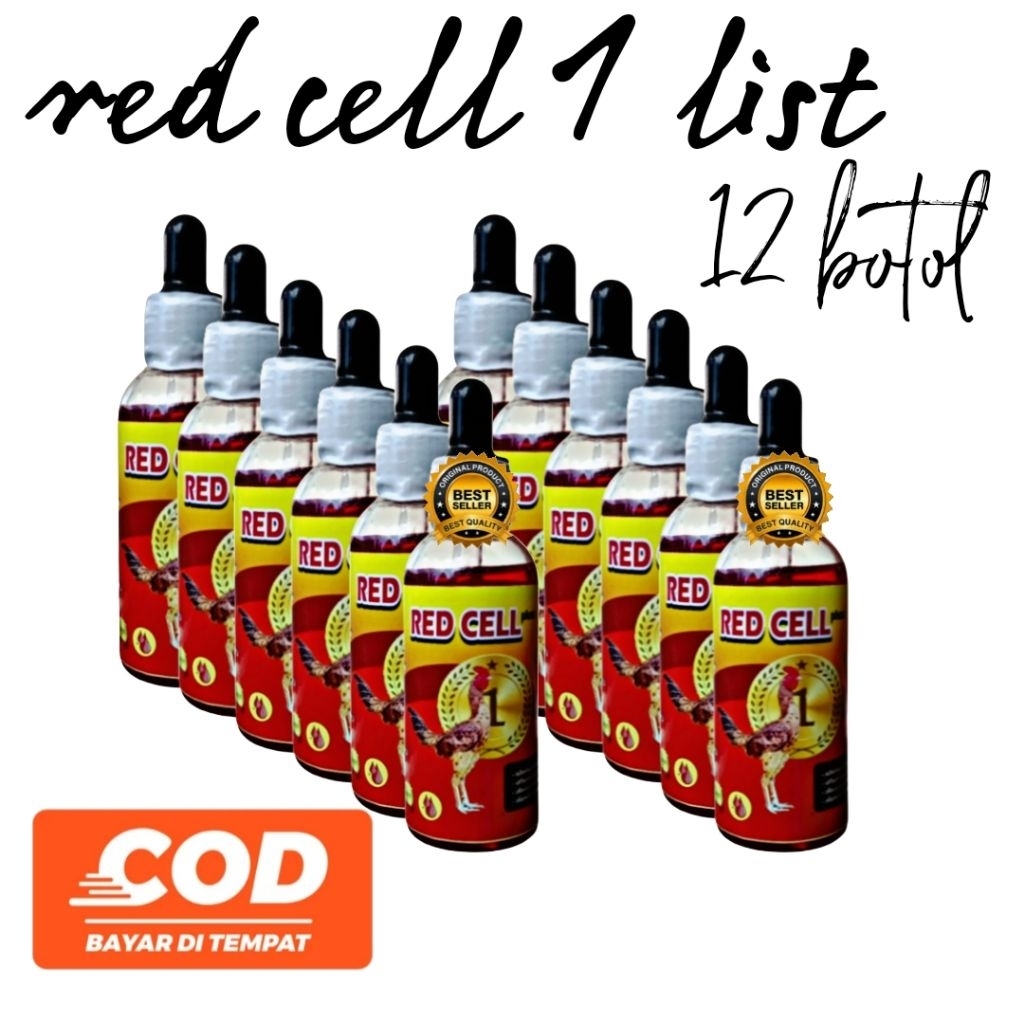 RED CELL (1 LIST 12 BOTOL) MULTIVITAMIN AYAM THAILAND ORIGINAL Produk Terlaris dengan Label Best Sel
