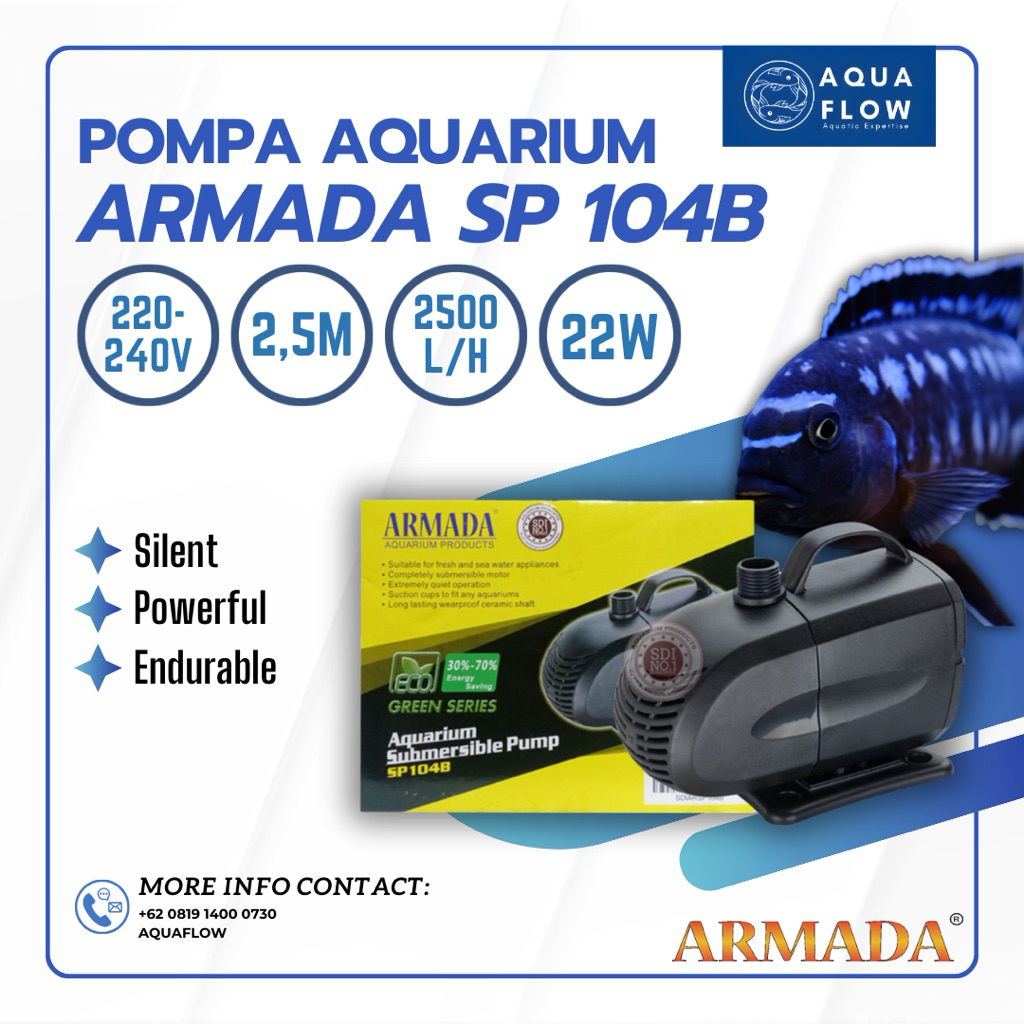 Pompa Aquarium Armada Sp 104B 2500L/H 22W / Pompa Kolam / Pompa Aquarium