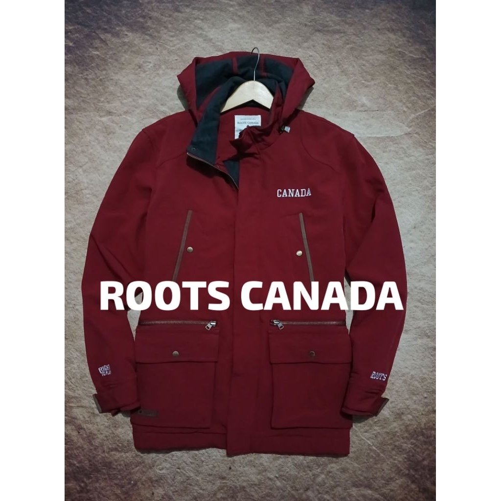 Jaket keren ROOTS CANADA bahan soft kanvas bekas pakai