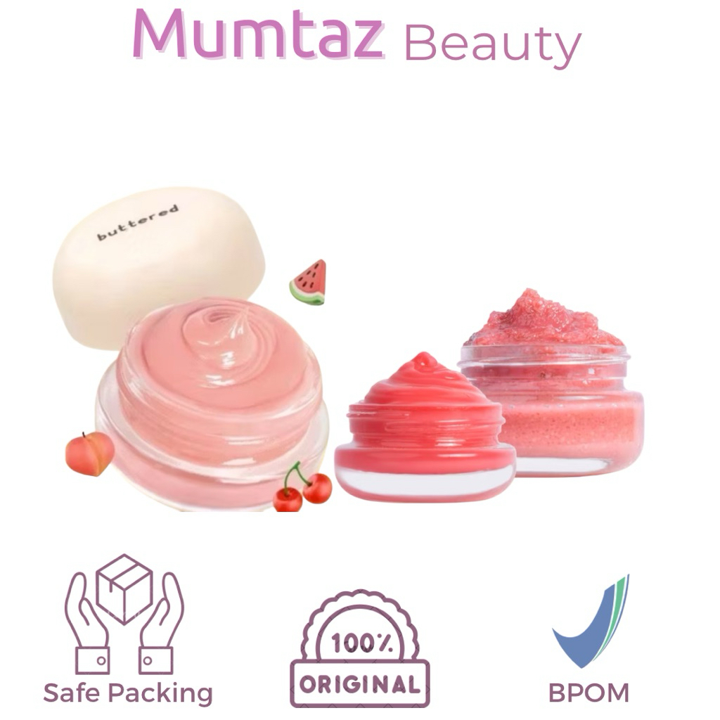 BUTTERED | Buttered Lip Mask Scoop and Lip Scrub