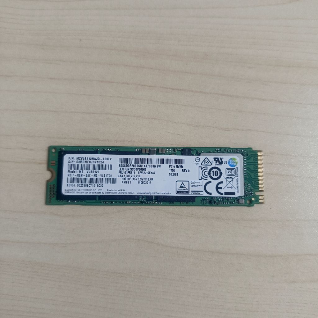 SSD Nvme 512 GB Samsung copotan/second
