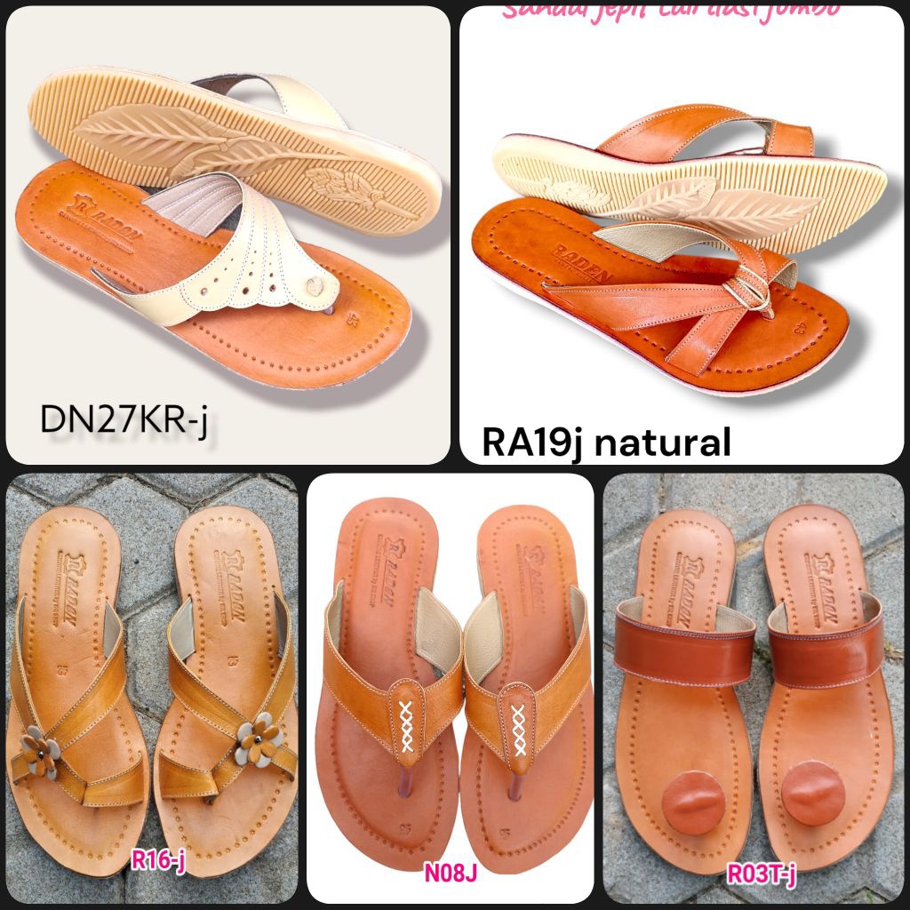 Sandal Kulit Wanita Size Jumbo Model Jepit - sandal kulit magetan