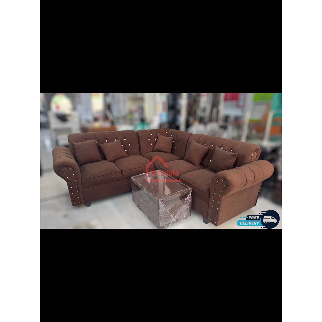[JABODETABEK FREE DELIVE] Sofa L Kancing Bluduru / Sofa L Sudut / Sofa Minimalis / Sofa L Kancing / 
